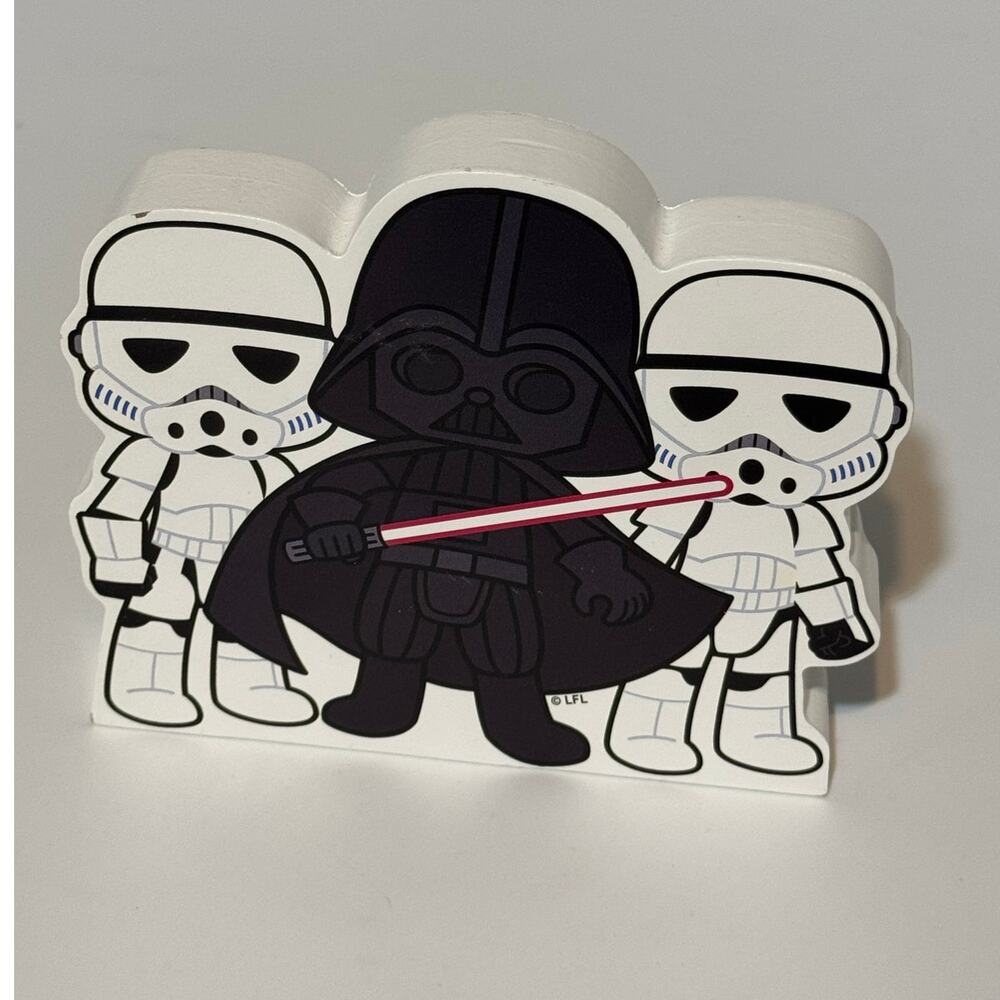 Star Wars Darth Vader with Storm Troopers Wooden Tabletop, Shelf, Wall Decor NWT